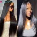 13X6 Transparent Lace Front Human Hair Wigs Pre Pluched Straight HD Lace Frontal Wigs For Black Women 150% Remy Human Hair Wig