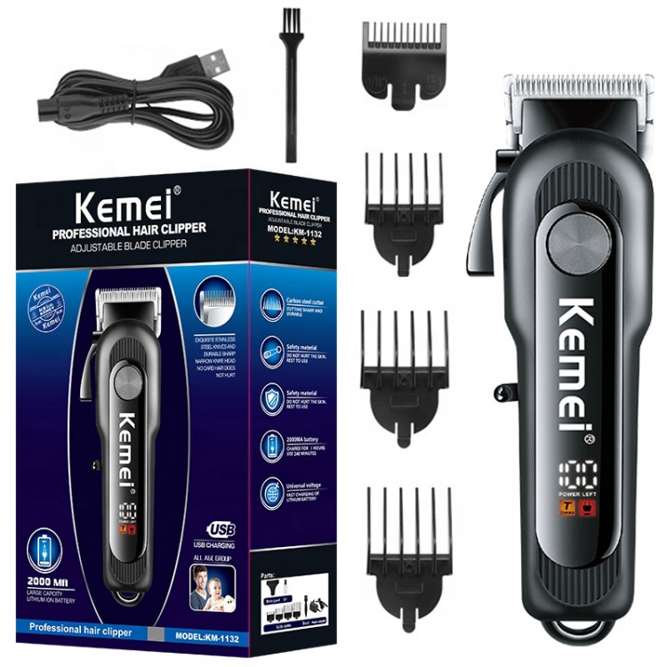 Kemei adjustable hair clipper for men professional hair trimmer electric barber shop machine beard hair cutting machine