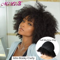 Afro Kinky Curly Wigs Full Machine Cheap Wig 4B 4C Short Curly Human Hair Wigs For Balck Women Remy Mongolian Short Human Wig