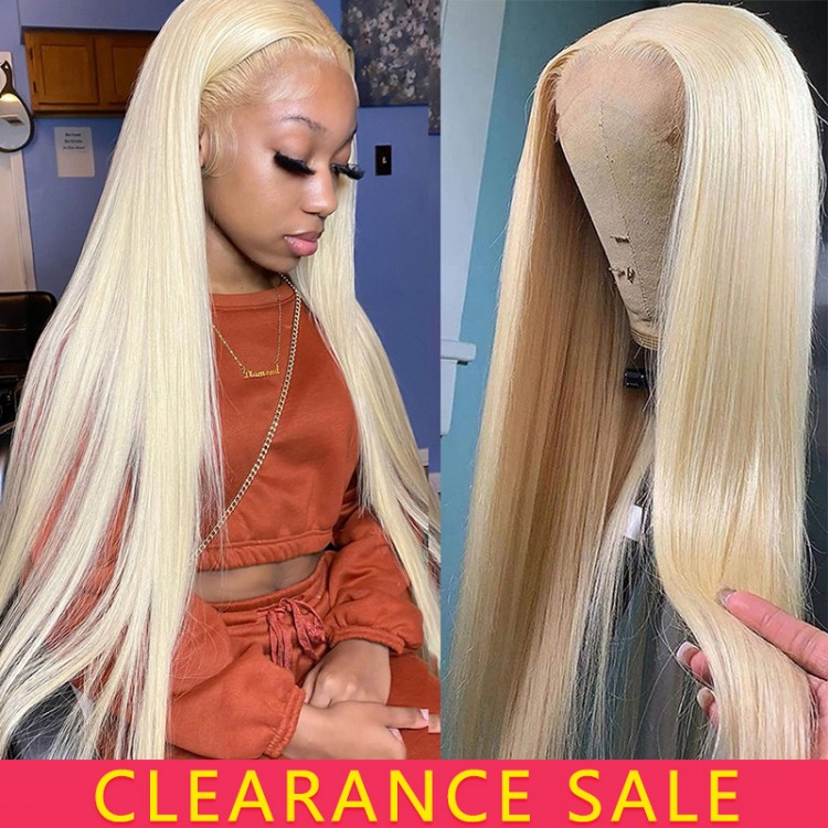 28 30 Inch Blonde 613 Lace Front Wig Human Hair Wig For Women 13x4 Transparent Lace Frontal Wig Straight Indian Human Hair Wig