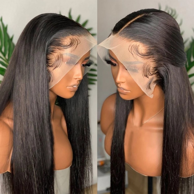 13x6 Bone Straight Lace Front human hair wigs Peruvian Transparent Straight 13X4 Hd Lace Frontal Wig 4x4 Lace Closure Wig 180%