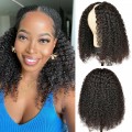 V Part Wig Human Hair No Leave Out U Part Wig Glueless Brazilian Remy Curly Human Hair Wigs for Women V Shape Kinky Curly Wig