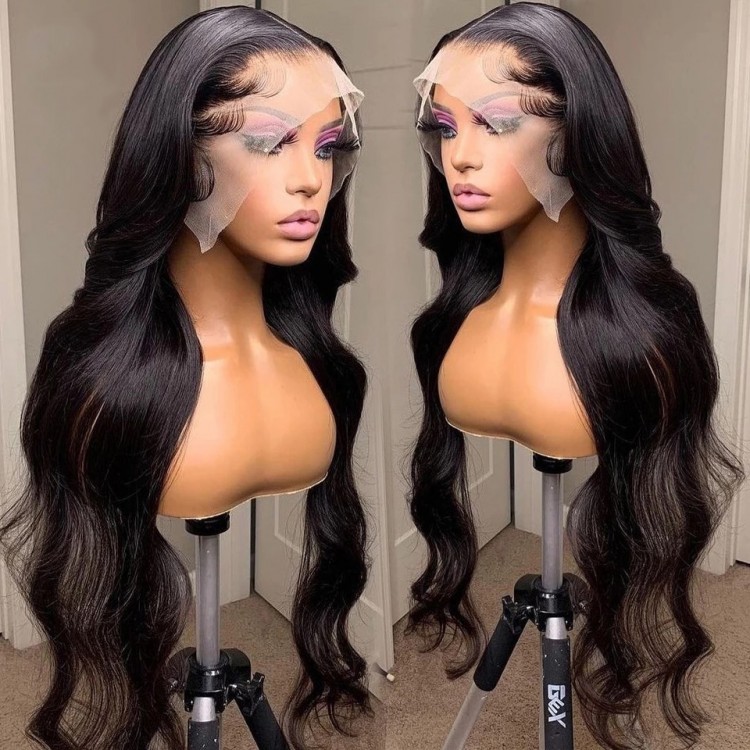13x6 Body Wave Lace Wig Human Hair Wigs Brazilian Remy 30 40 inch Water Wave 5x5 Transparent Lace Closure Frontal Wig For Women