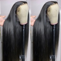 30 40 Inch Peruvian Bone Straight 13x6 360 Lace Front Human Hair Wigs Straight Human Hair Lace Frontal Wig for Women Pre Plucked