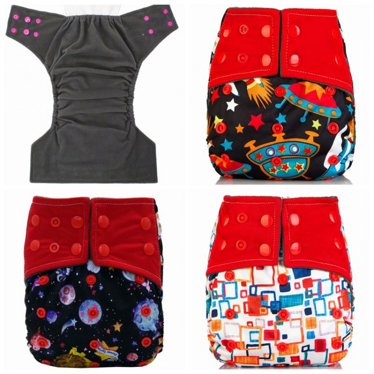 [Mumsbest]Reusable Baby Cloth Diapers Bamboo Charcoal Printed Washable Pocket Diapers Training Pants Eco-Friendly Diaper