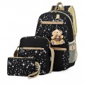 3pcs/set School Bags For Teenage Girls Women Backpack Star Printing Canvas School Backpacks Child Schoolbag Travel Bag Rucksacks