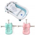 Baby Bath Seat Support Mat Foldable Baby Bath Tub Pad &amp; Chair Newborn Bathtub Pillow Infant Anti-Slip Soft Comfort Body Cushion
