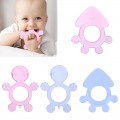 1pc Safety Cute Baby Teether Toys Kids Food Grade Silicone Teether Baby Soother Teething Chewable Pacifier Toys Baby Health Care