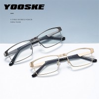 YOOSKE Stainless Steel Men Business Reading Glasses for Reader  Presbyopic optical Glasses  +1.0 1.5 2.0 2.5 3 3.5 4.0