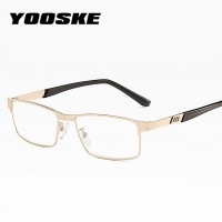 YOOSKE Stainless Steel Men Business Reading Glasses for Reader  Presbyopic optical Glasses  +1.0 1.5 2.0 2.5 3 3.5 4.0