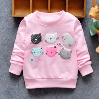 2021 New Arrival Baby Girls Sweatshirts Winter Spring Autumn Children Hoodies 6 Cats Long Sleeves Sweater Kids T-shirt Clothes