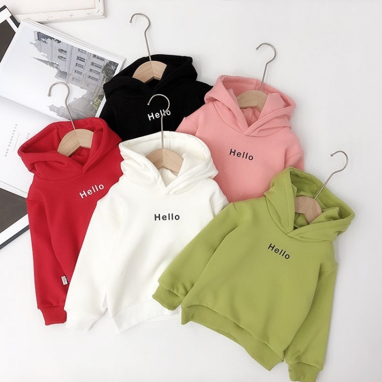 Toddler Girls Hoodies Sweater 2022 New Baby Boys Clothes Solid Sweatshirt Top Children&#39;s Clothing Autumn Winter Hooded Outerwear