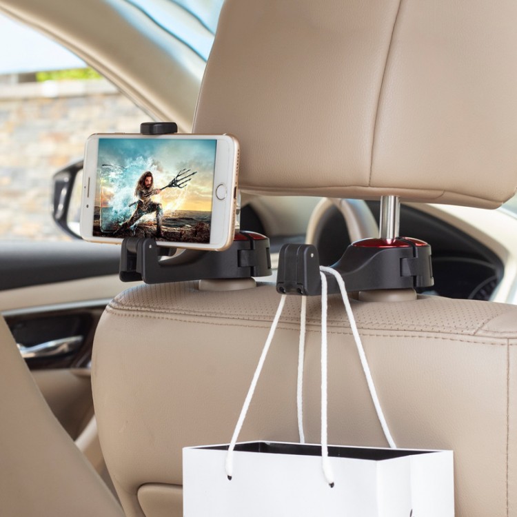 Universal Adjustable Car Headrest Hook Mobile Stand Car Phone Holder Fastener Seat Back Hanger Clips For Bag Handbag Accessories
