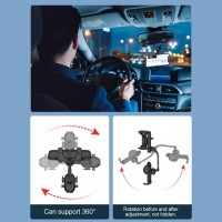 360° Rearview Mirror Phone Holder for Car Mount Phone and GPS Holder Universal Rotating Adjustable Telescopic Car Phone Holder