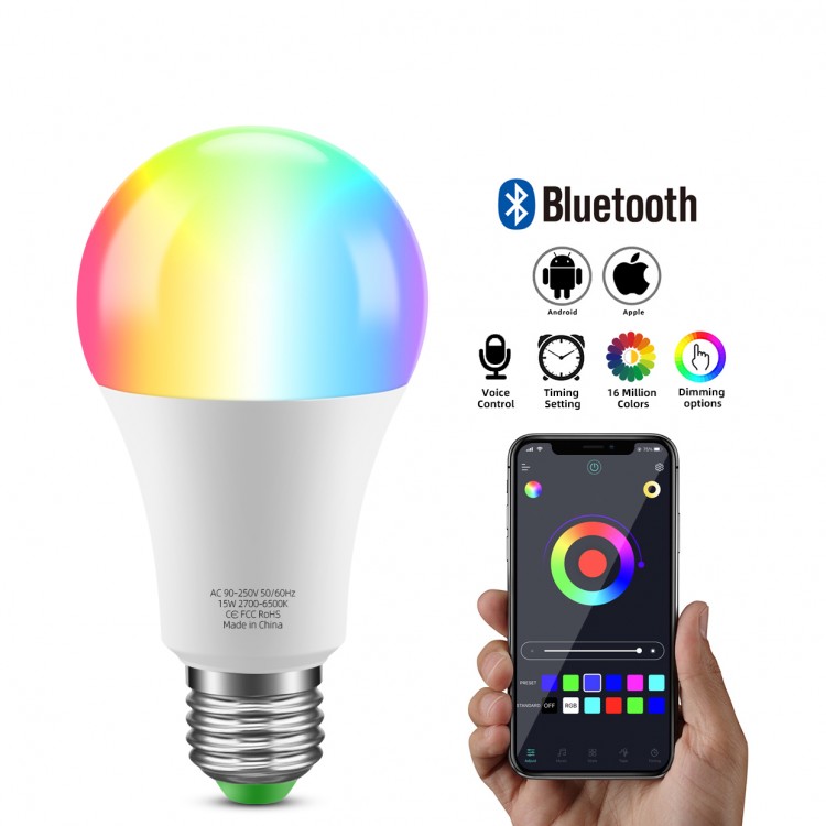 Bluetooth Smart LED Bulb Magic Lamp Colourful RGB RGBW RGBWW 15W E27 LED Lamp Home Bedroom Christmas Party Decoration Light