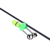 1-10pcs LED Night Fishing Rod Bite Bait Alarm Light with Twin Bells Ring Fishing Bite Alarm Indicator Carp Fishing Accessories