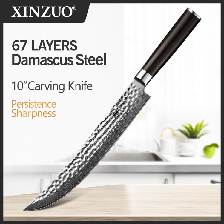 XINZUO Carving Knife High Quality Damascus Hammered Filleting Knife Fish Boning Knife Sushi Bone Meat Kitchen Accessory