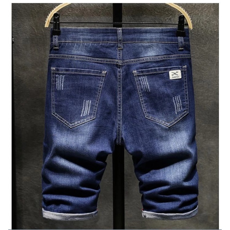 2022 Summer New Men&#39;S Denim Shorts Business Casual Loose Straight-Leg Stretch Jeans Male Fashion Brand Men&#39;s Clothing