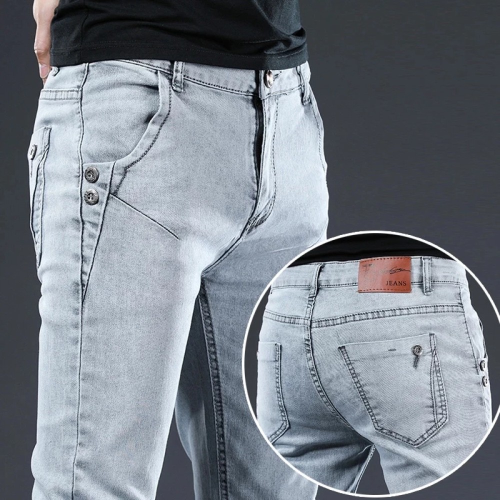 2022 Brand Men Jeans Slim Fit Skinny Denim Jeans Designer Elastic Straight Jeans Stretch Trousers Jeans for Men