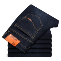 2019 New Men Business Style Slim fit Straight Jeans Fashion Classic Blue Black male Stretch Casual denim trousers Plus Size 40