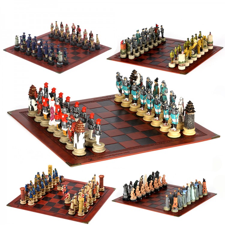 Japanese Samurai Historical Figures Theme Chess Painted Chess Piece Skin Board Go Chess Set Luxury Table Game Toy Gift Checkers