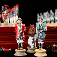 Japanese Samurai Historical Figures Theme Chess Painted Chess Piece Skin Board Go Chess Set Luxury Table Game Toy Gift Checkers