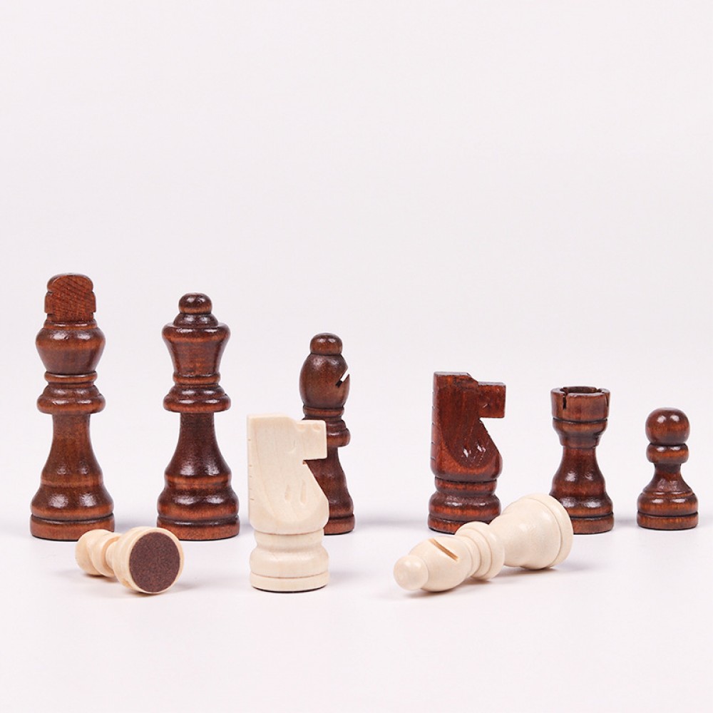 32pcs Wooden Chess Pieces Complete Chessmen International Word Chess Set Chess Piece Entertainment Accessories 1/2inch