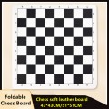 Foldable Chess Board Soft Leather 43X43/51X51CM Portable Soft Rollable Leather Durable Chessboard  International Chess Board