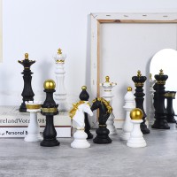 1pc International Chess Resin Chess Pieces Board Games Accessories Figurines Retro Home Decor Simple Modern Chessmen Ornaments