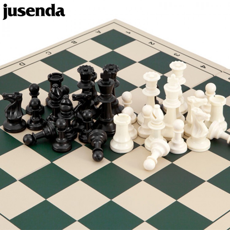 Jusenda Chess Set 32 Wooden Chess Pieces With Board 77/97mm Classic Ajedrez Professional Portable Travel Game For Kids Adult Toy