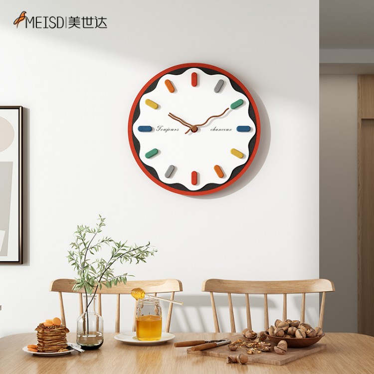 MEISD Modern Wood Clock Small 35cm Decorative Wall Watches Round Silent Mechanism Living Room Office Bedroom Decor Free Shipping