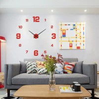 Modern Frameless DIY Wall Clock 130cm/51&#39;&#39; Large 3D Wall Watch Mirror Stickers for Minimalism Home Office Living Room Decoration