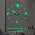 Simple Luminous Mute Clock DIY Stereo Digital Wall Clock Living Room Bedroom Digital Wall Sticker Clock European-Style