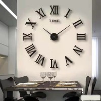 2022 New 3D Roman Numeral Acrylic Mirror Wall Clock Sticker Fashion DIY Quartz Clocks Watch Home Decoration Living Room Stickers
