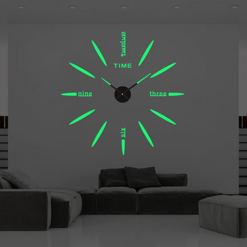 3D Luminous Wall Clock Stickers DIY Digital Clock Quartz Needle Horloge Modern Design Living Room Home Decor
