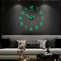 3DRoman Numeral Wall Clock Luminous Frameless Wall Clock,Silent Digital Clock Wall Sticker,Living Room Office Wall Decor Sticker