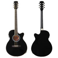 thin body acoustic electric guitar beginner guitar with free gig bag free string black natural sunburst white color