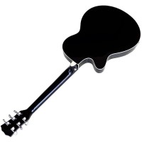 thin body acoustic electric guitar beginner guitar with free gig bag free string black natural sunburst white color