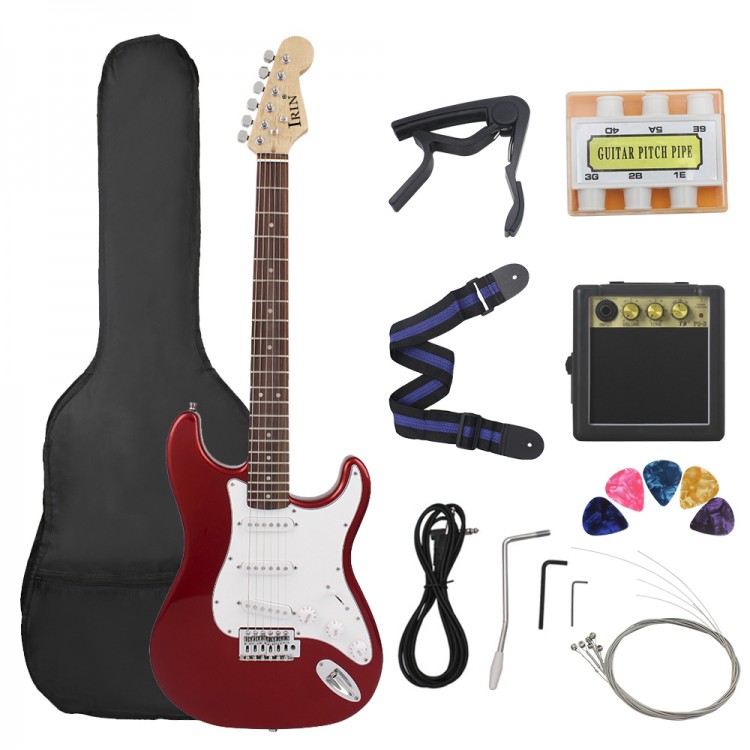 39 Inch ST Electric Guitar 6 String 21 Frets Basswood Body Electric Guitar With Speaker Necessary Guitar Parts &amp; Accessories