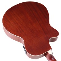 Acoustic guitar 40 inch electric acoustic guitar  full okoume wood 6 string  high gloss cutaway design folk guitar with EQ