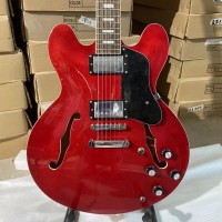 ES 335 Version Semi Hollow Electric Guitar Jazz Model Transparent Red Color High Quality Guitarar Free Shipping