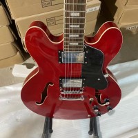ES 335 Version Semi Hollow Electric Guitar Jazz Model Transparent Red Color High Quality Guitarar Free Shipping
