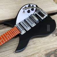 325 Electric Guitar with 3 Mini Humbucker Pickups, 527mm Scale length, Black color Guitarra, Chrome Hardware