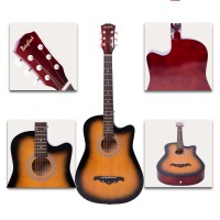 41/38 Inch Acoustic Guitar for Travel Beginners Adults Kit with Capo Picks Bag 6 Steel Strings Guitarra for Teens  AGT16