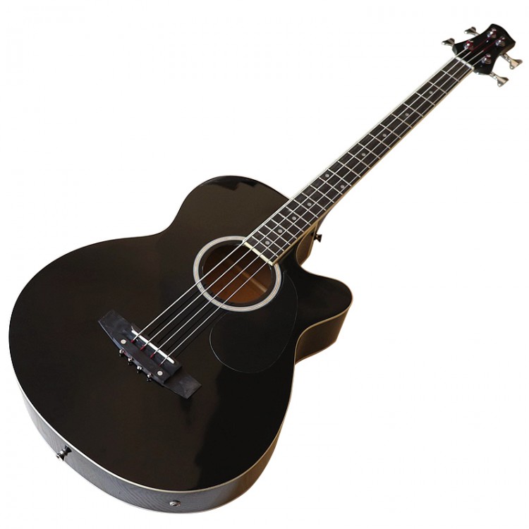 4 String Electric Acoustic Bass Guitar High Gloss Acoustic Bass 43 Inch Natural Color Black Color Full Size Bass Guitar with EQ
