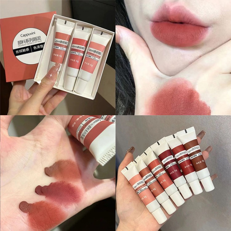 3 Colors Lipstick Velvet Matte Set Liquid Lipstick Waterproof Nude Lip Gloss Long Lasting Sexy Women Lip Tint Mud Cosmetics Kit