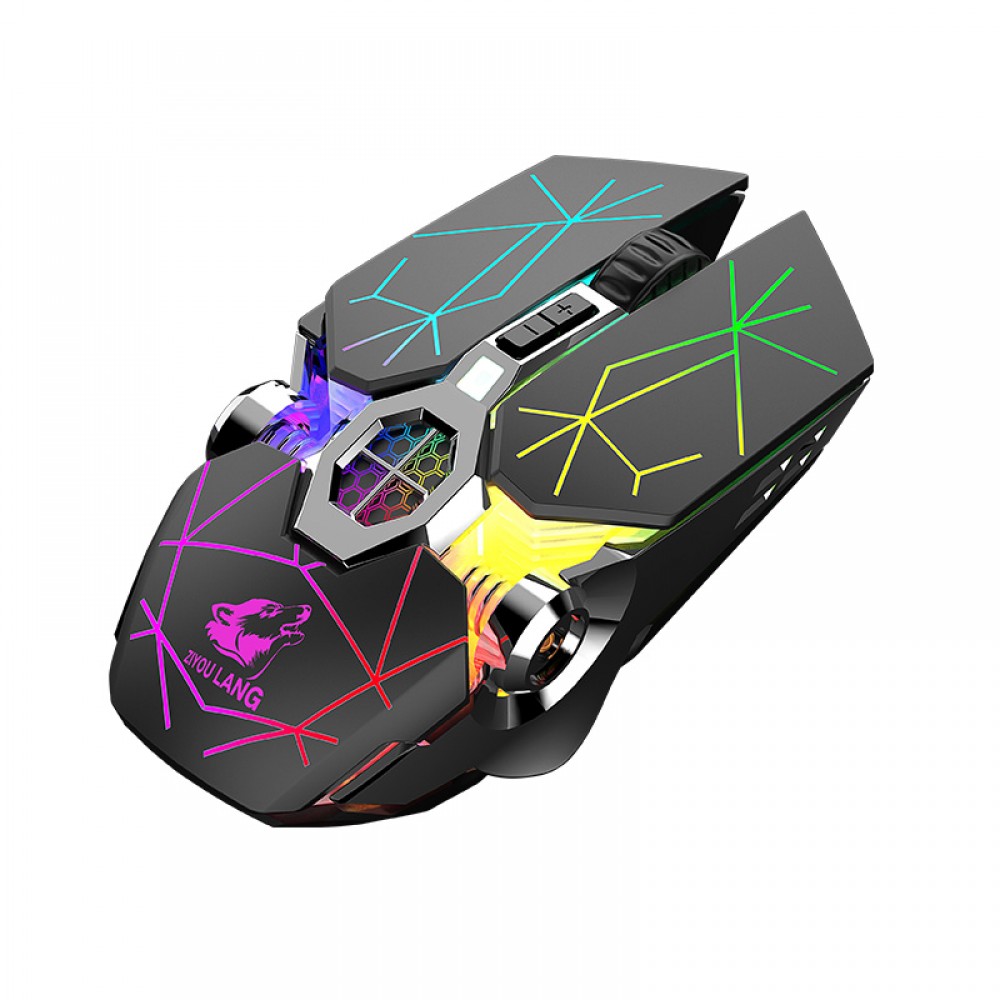 2.4G Wireless Bluetooth Gaming Mouse 6 Button 2400DPI USB Rechargeable Mute Backlight Mice Optical Mouse for Gamer Computer PC