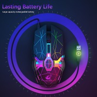 2.4G Wireless Bluetooth Gaming Mouse 6 Button 2400DPI USB Rechargeable Mute Backlight Mice Optical Mouse for Gamer Computer PC