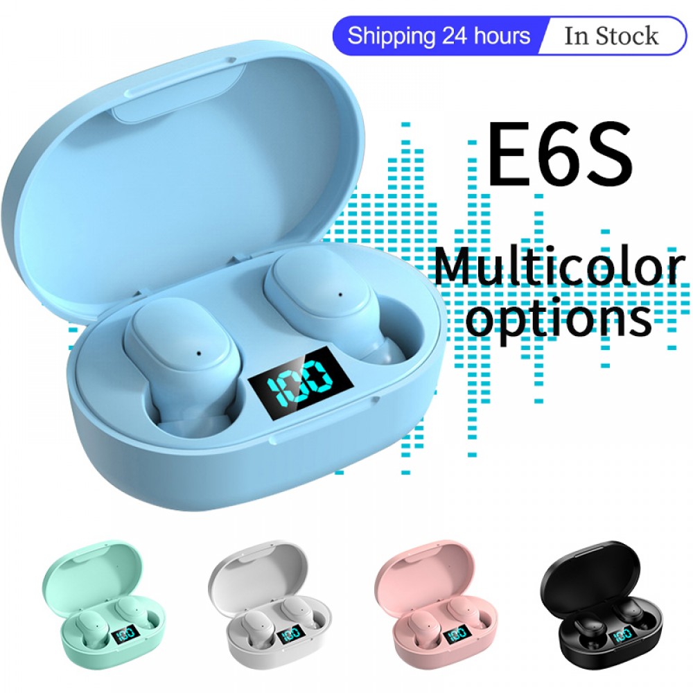 E6S TWS Fone Bluetooth Earphones Wireless Headphones for Xiaomi Redmi Noise Reduction Headsets with Microphone Handsfree Earbuds