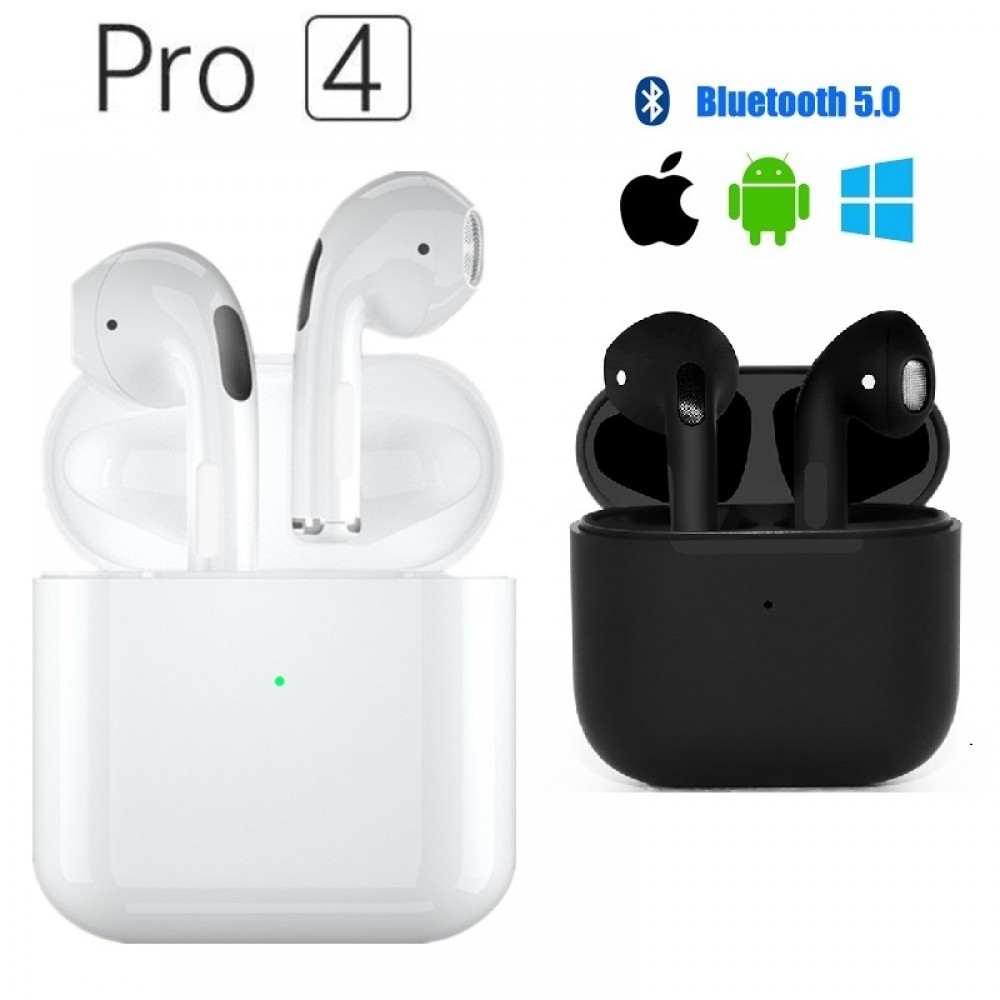 Pro 4 Wireless Headphones Bluetooth Earphones in-Ear Waterproof Headset Music Stereo Earbuds for Xiaomi iPhone WIth Mic Pro4 Tws